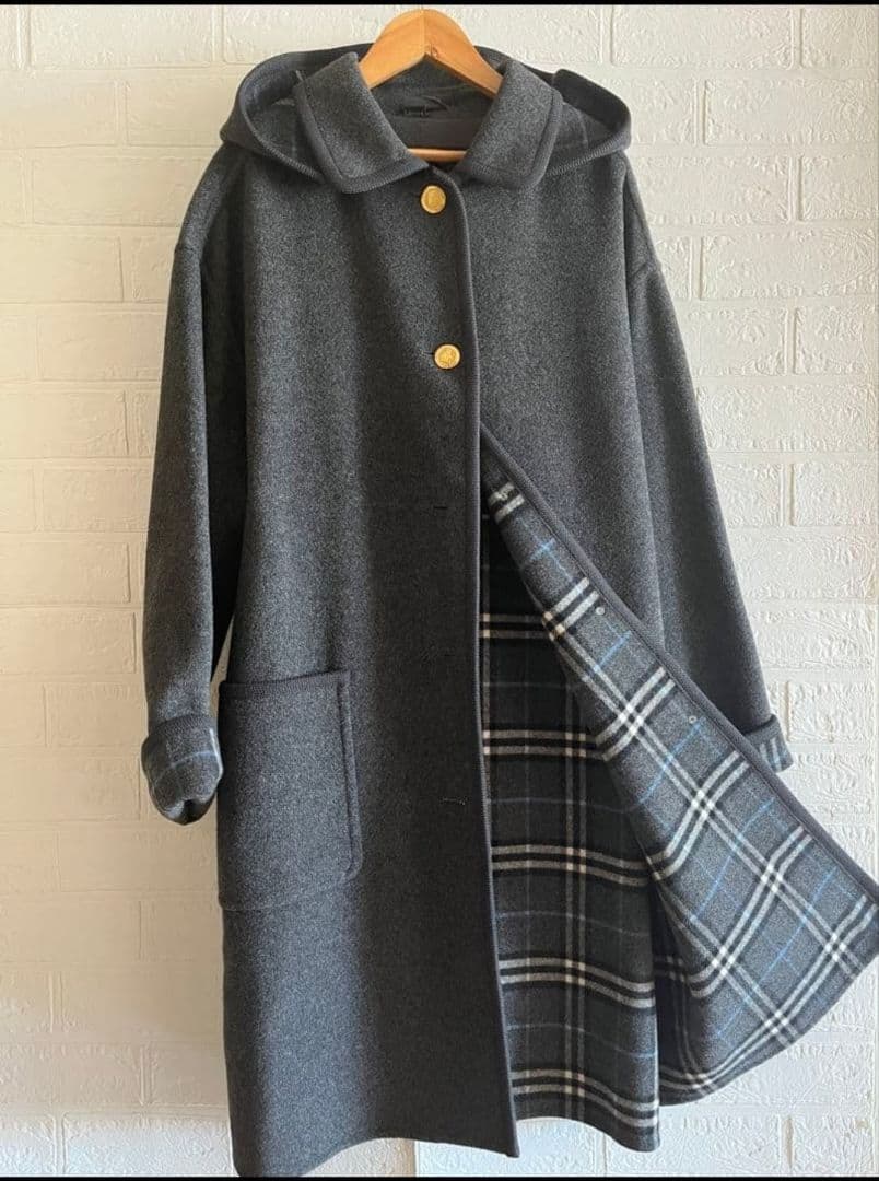 ☆美品☆　金ボタン ウール カシミヤ 　13号　XL (LL ) 　バーバリー