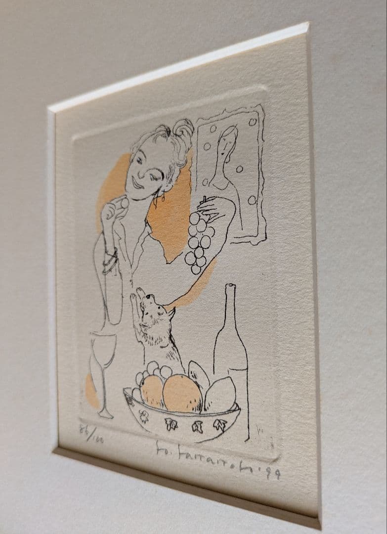 revi様用 Y・Y山本容子さんの手彩色銅版画 untitled ル―カス