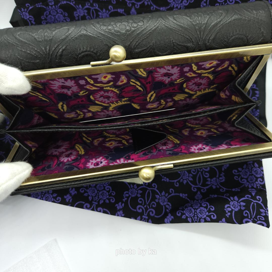 ブラック 新品 未使用 アナスイ ノヴァ ANNA SUI がま口 長財布 黒色