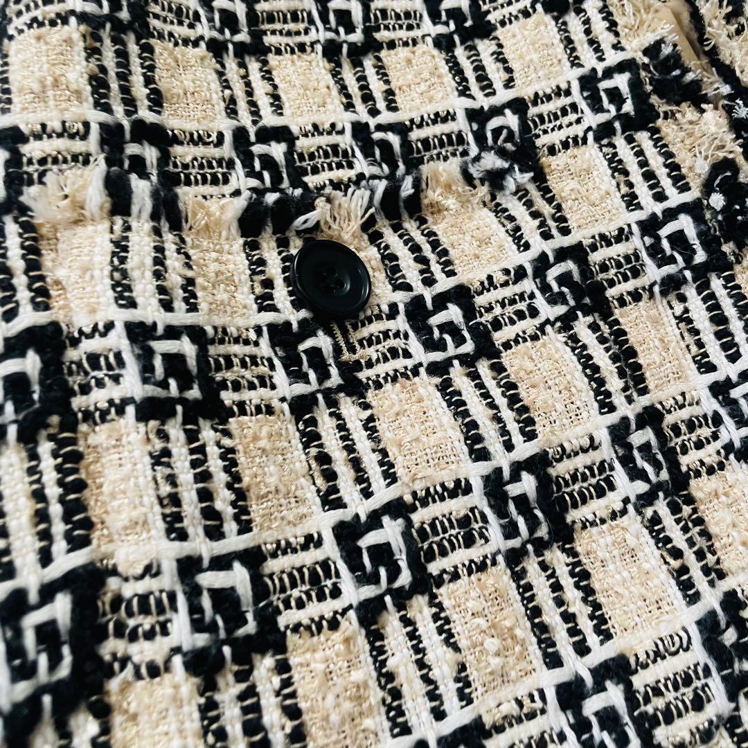 極美品ジャーナルスタンダード　2万ツイードフリンジ　ジャケット　ウール　ゆったり