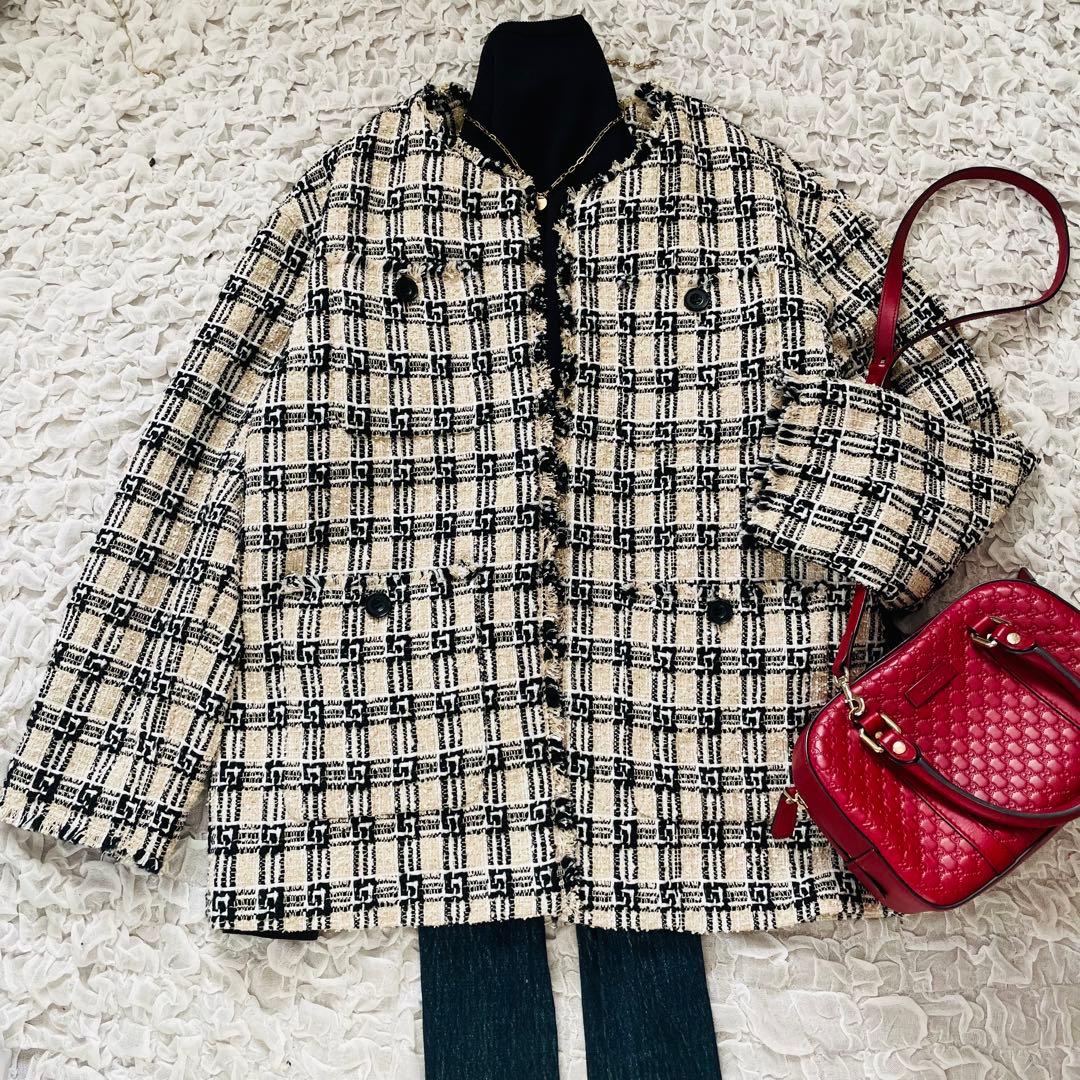 極美品ジャーナルスタンダード　2万ツイードフリンジ　ジャケット　ウール　ゆったり