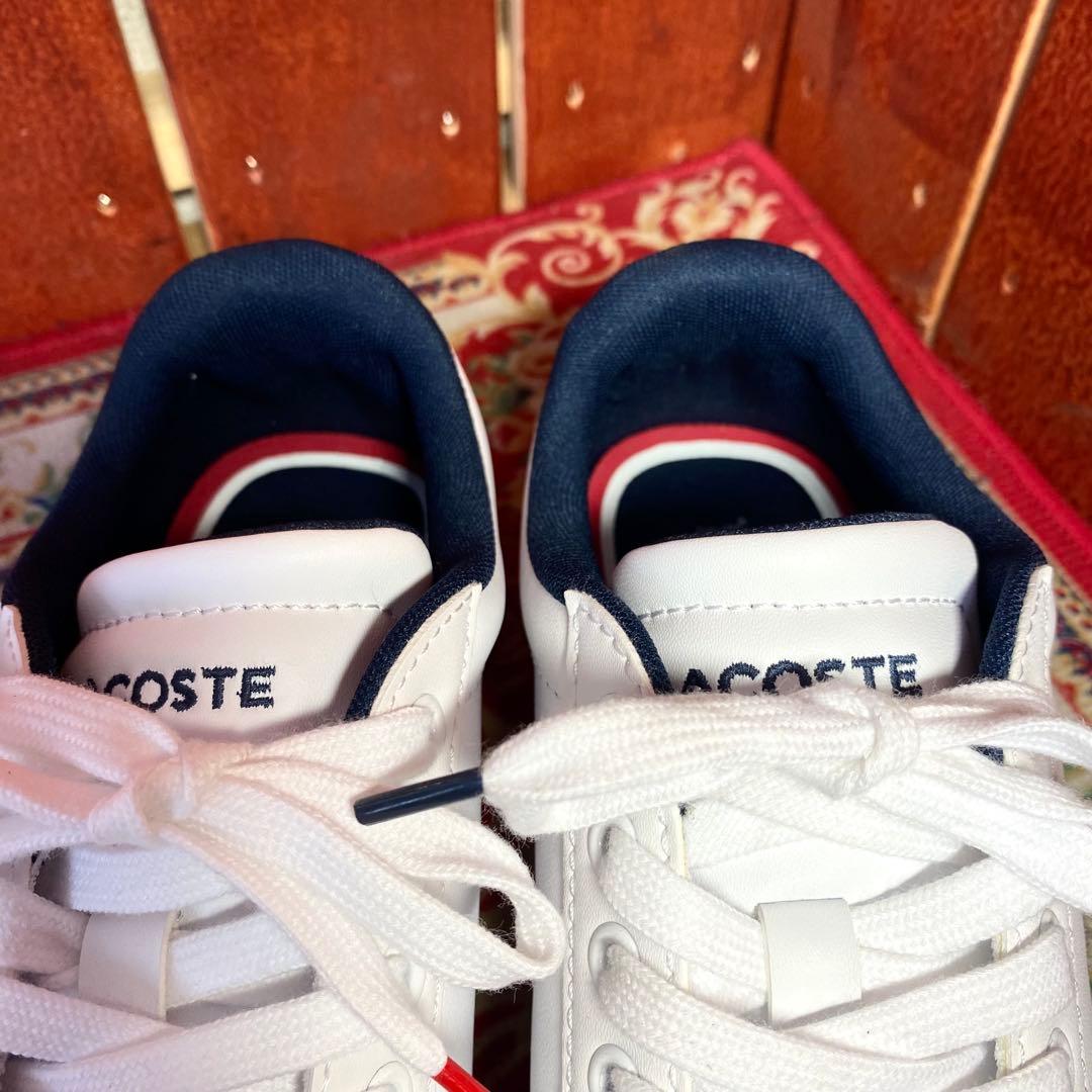 [ほぼ新品] LACOSTE レザー　スニーカー　ホワイト　UK4