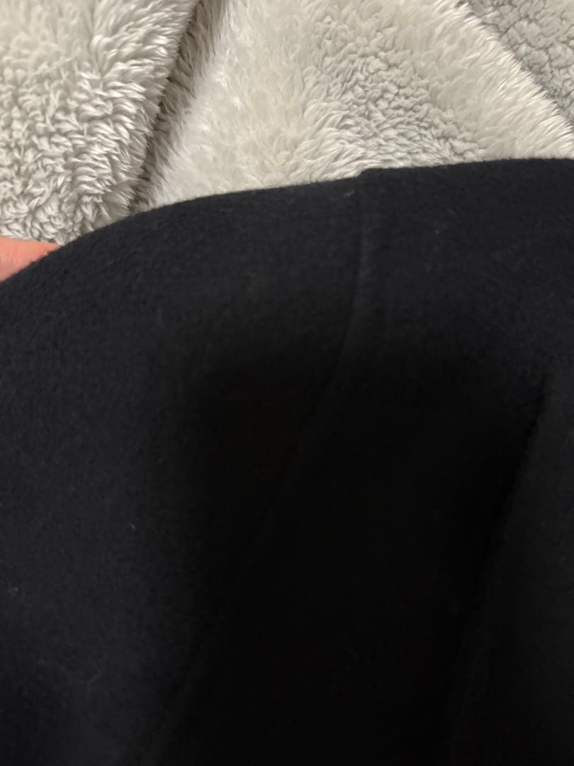 処分価格　anuans リバーロングダブルポケットチェスターコート　BLACK