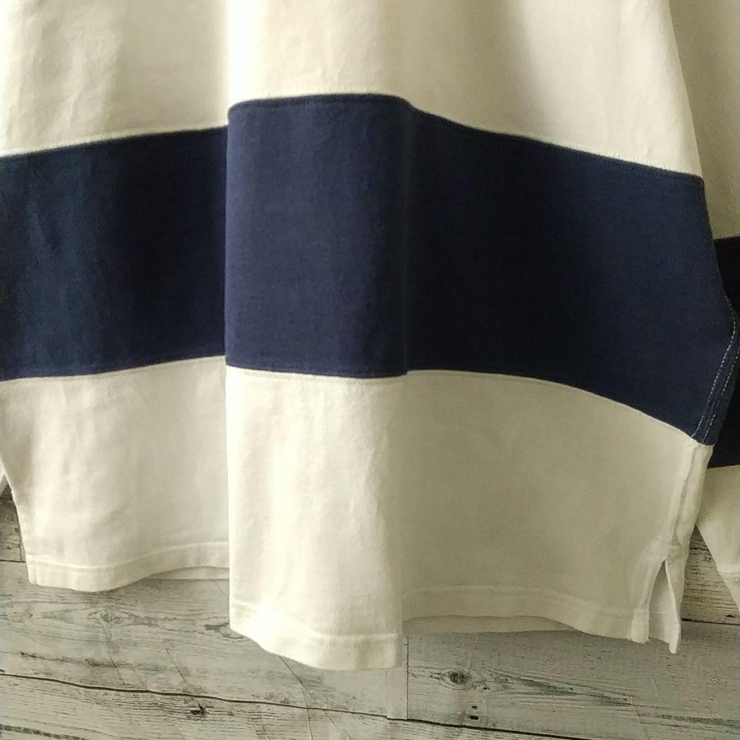 希少☆ポロバイラルフローレン 太ボーダー 刺繍 ビッグポニー ラガーシャツ XL