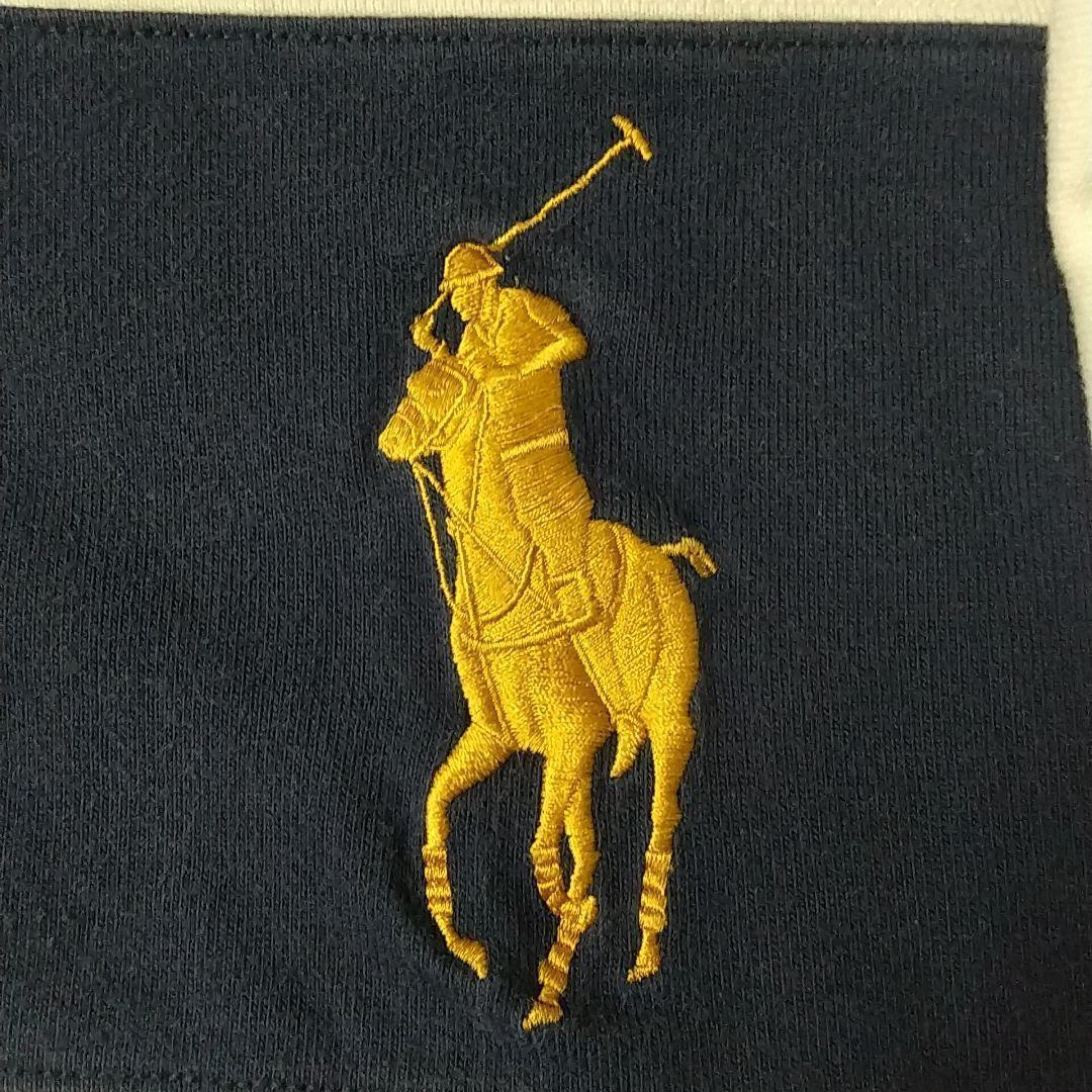 希少☆ポロバイラルフローレン 太ボーダー 刺繍 ビッグポニー ラガーシャツ XL