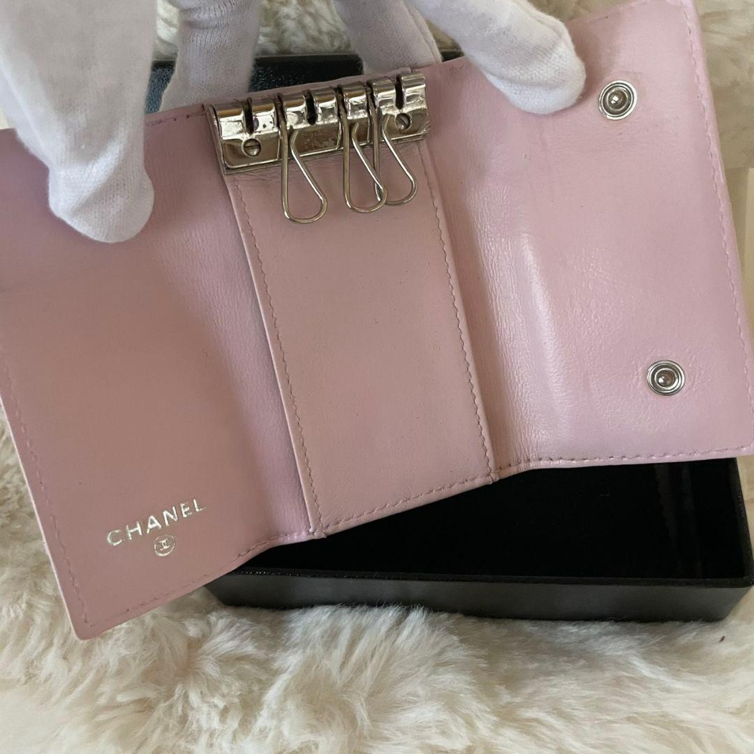 シャネル CHANEL キーケース カードケース ビコローレ ココマーク ピンク