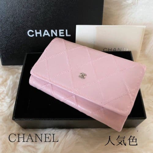 シャネル CHANEL キーケース カードケース ビコローレ ココマーク ピンク