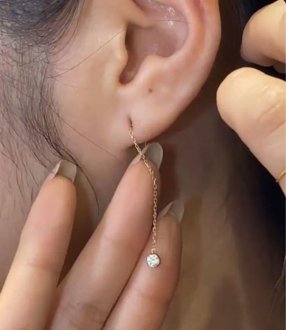 【こん】オレフィーチェ　ジェメリ　ピアス　アメリカンピアス　一粒ダイヤ