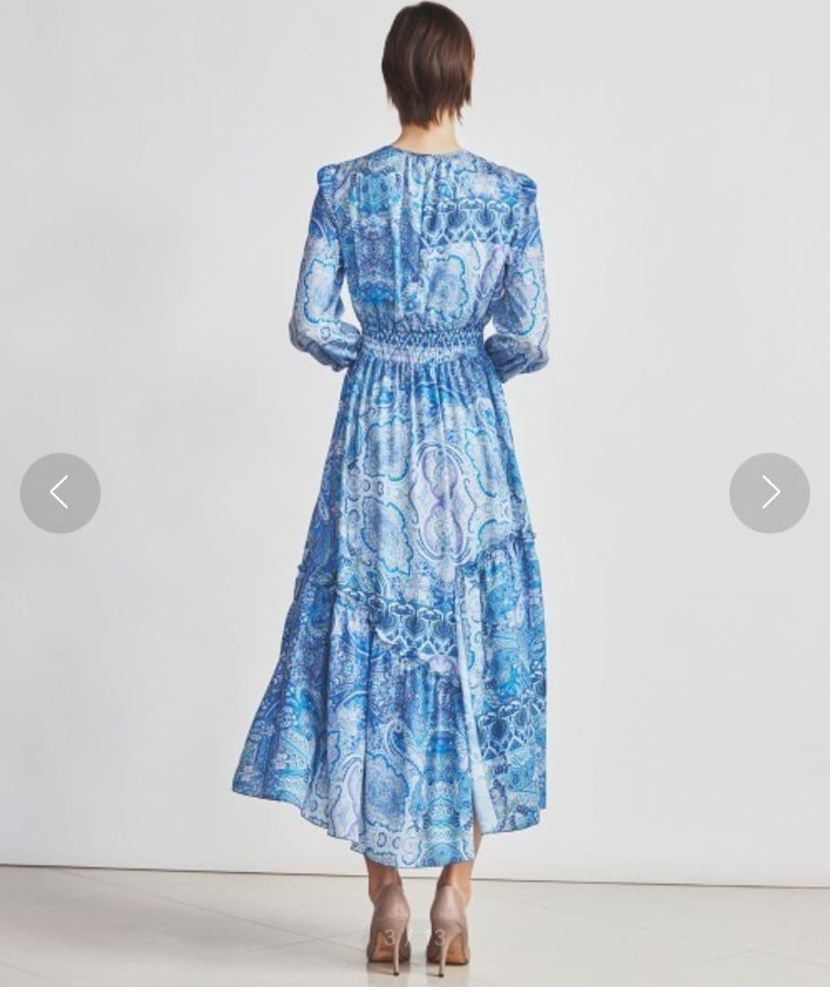 web限定 コルコバード Polyester Chiffon シャーリングドレス