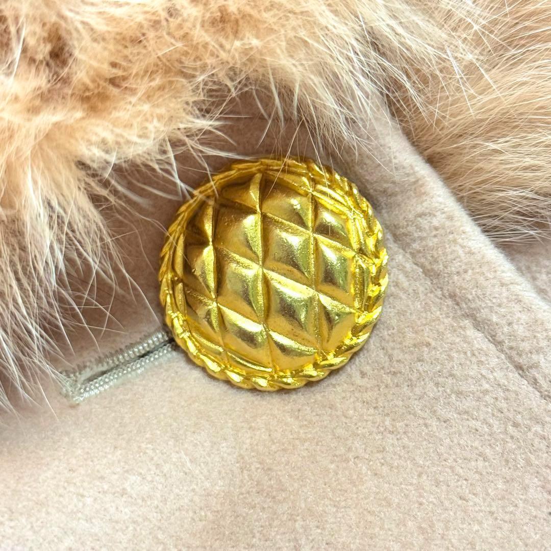 高級 フォクシー フォックスファー 金ボタン ロングコート