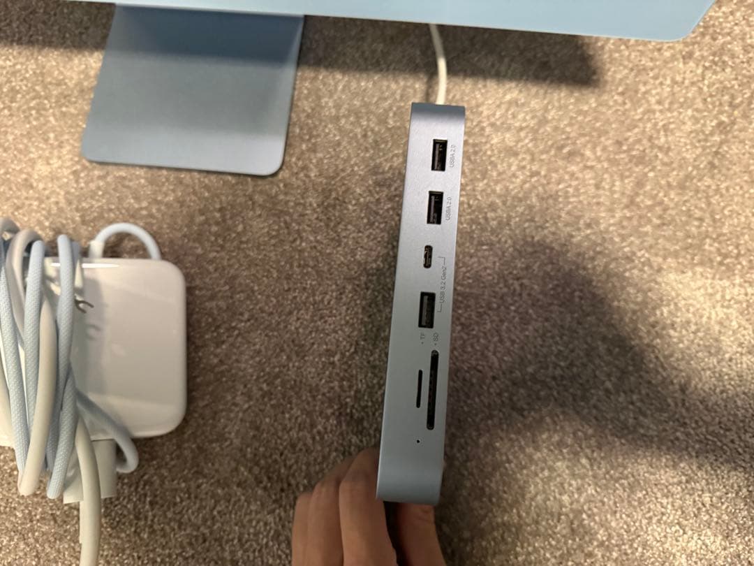 iMac ブルー 24-inch M3 2023 4port, Dock付