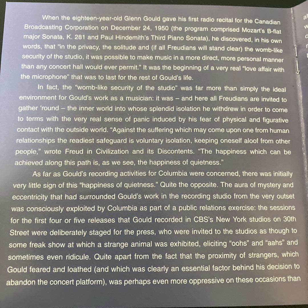 【売約済】グレン・グールド／バッハ：イギリス組曲(全6曲) 　2CD