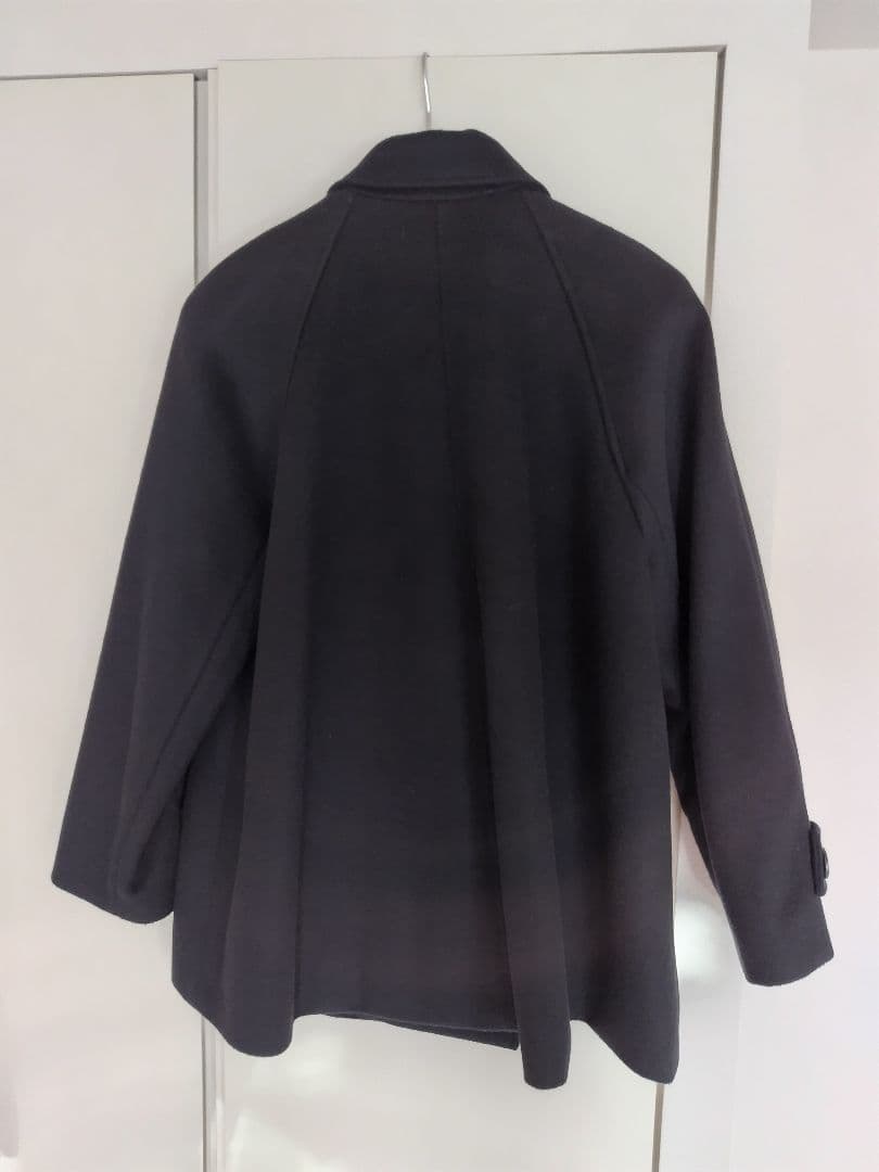 ウールコート 黒 ダブルブレスト