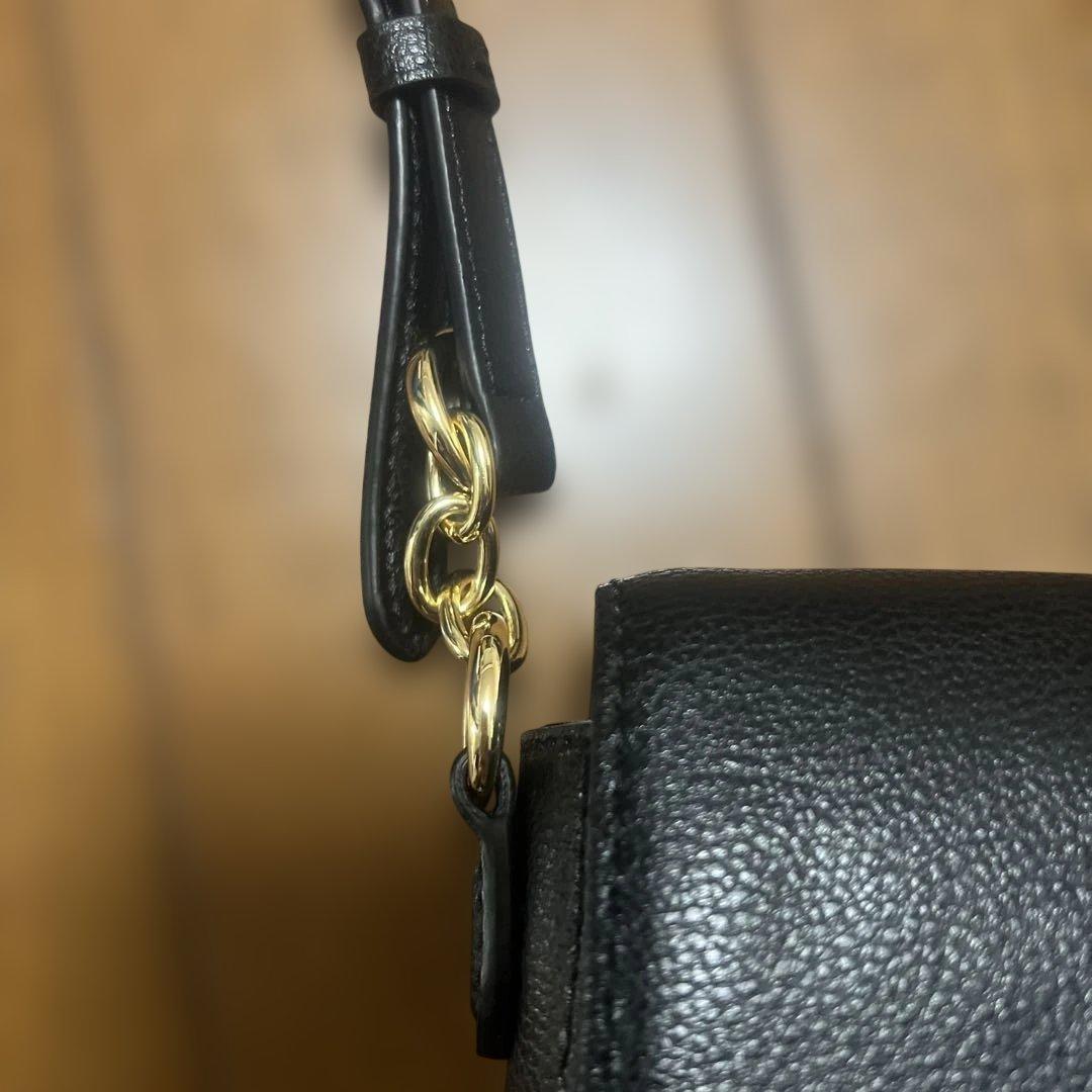 極美品　ローレンラルフローレン レザー ショルダー ロゴ 型押し クロスボディ