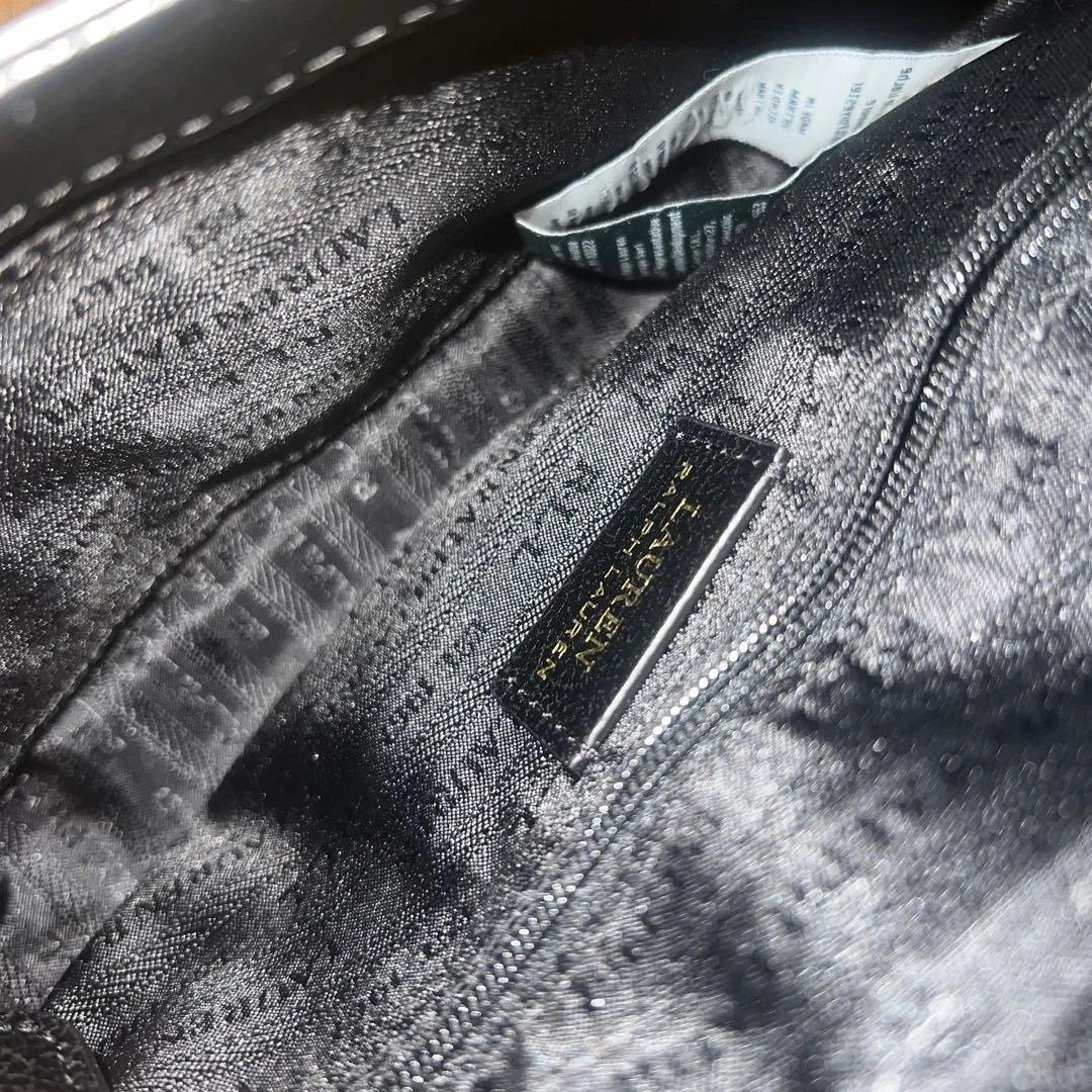 極美品　ローレンラルフローレン レザー ショルダー ロゴ 型押し クロスボディ