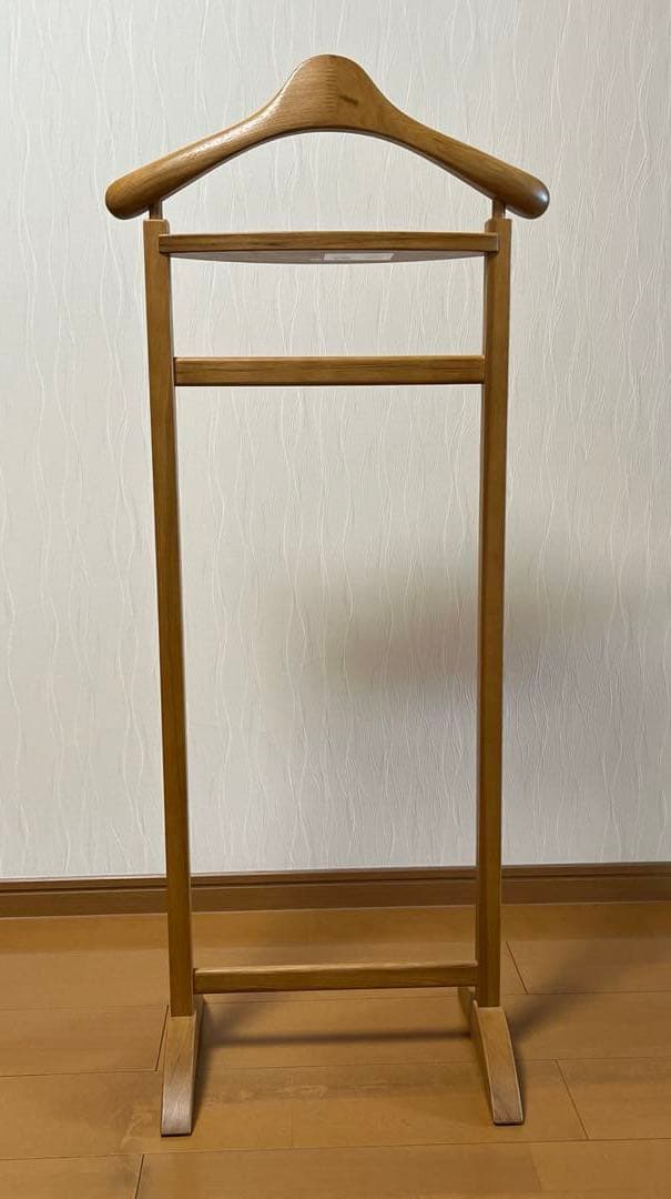 【美品】カンディハウス 小物置き付き ハンガースタンド/コートハンガー