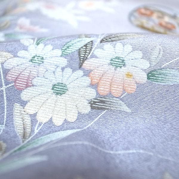 訪問着 着物 袷 刺繍 手染め ぼかし 裄64.5 Ｍ～Ｌ 新古品 sn1892