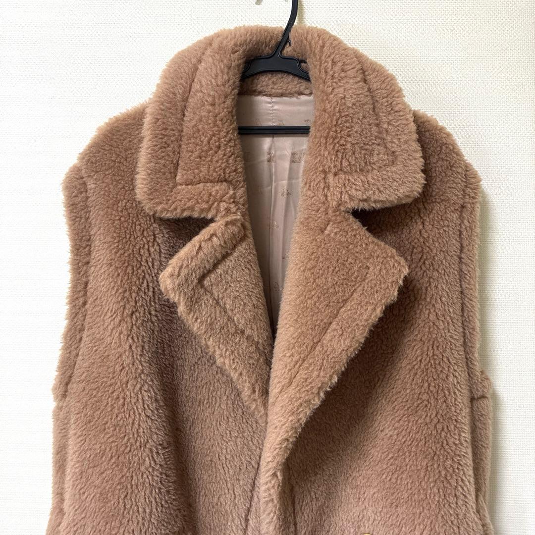 1/31まで大幅値下げ‼️ボア ロングジレ キャメル ウール ブラウン ダブル