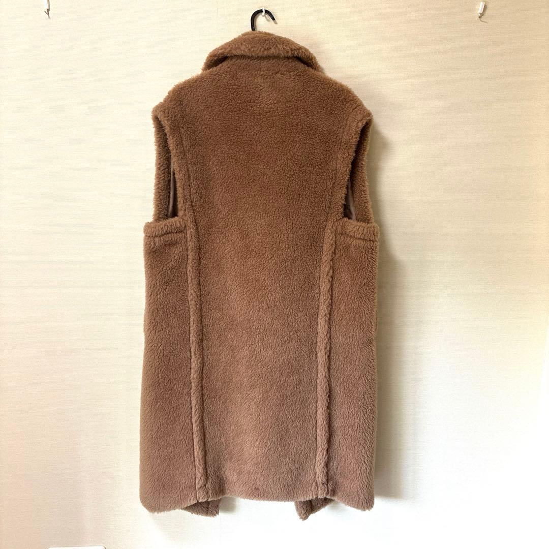 1/31まで大幅値下げ‼️ボア ロングジレ キャメル ウール ブラウン ダブル