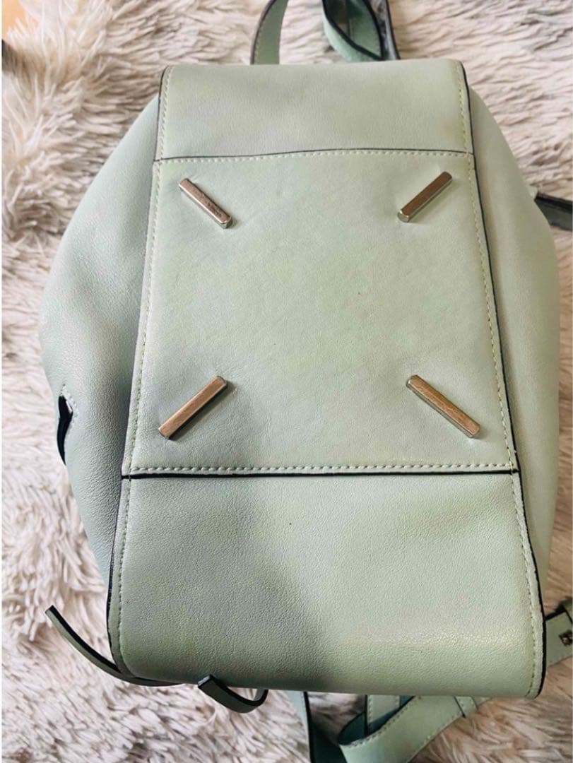 LOEWE ハンモック スモール ハンドバッグ スカイブルー シルバー レザー