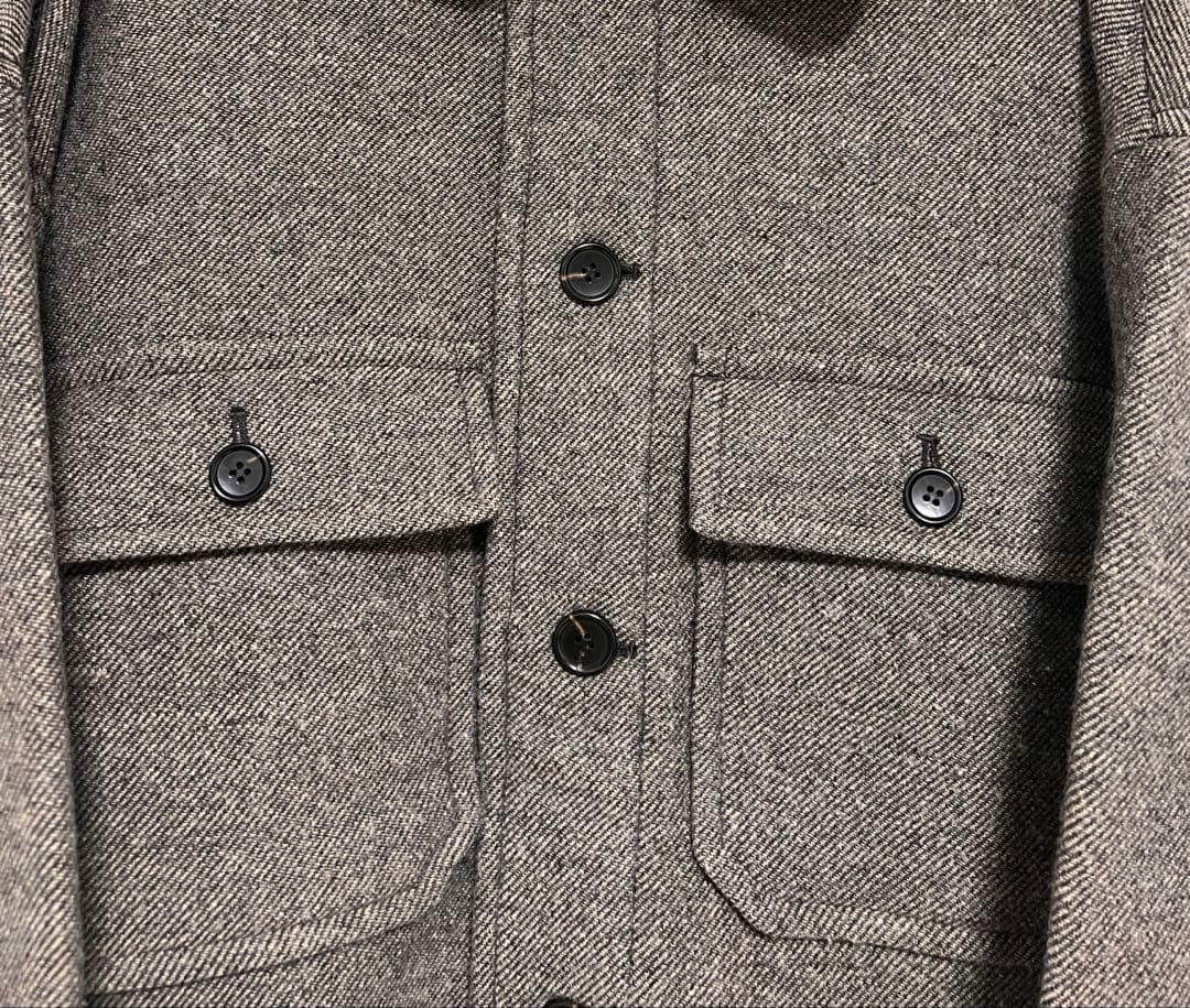 Spick and Span グレーウールコート フリース襟付き