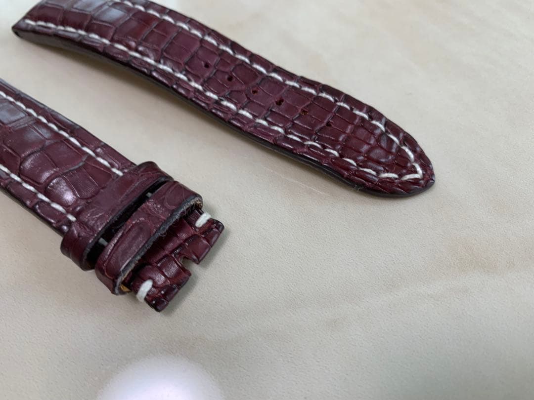 ブライトリング　純正　クロコダイル ベルト 革 22-20 希少　赤茶　ワイン