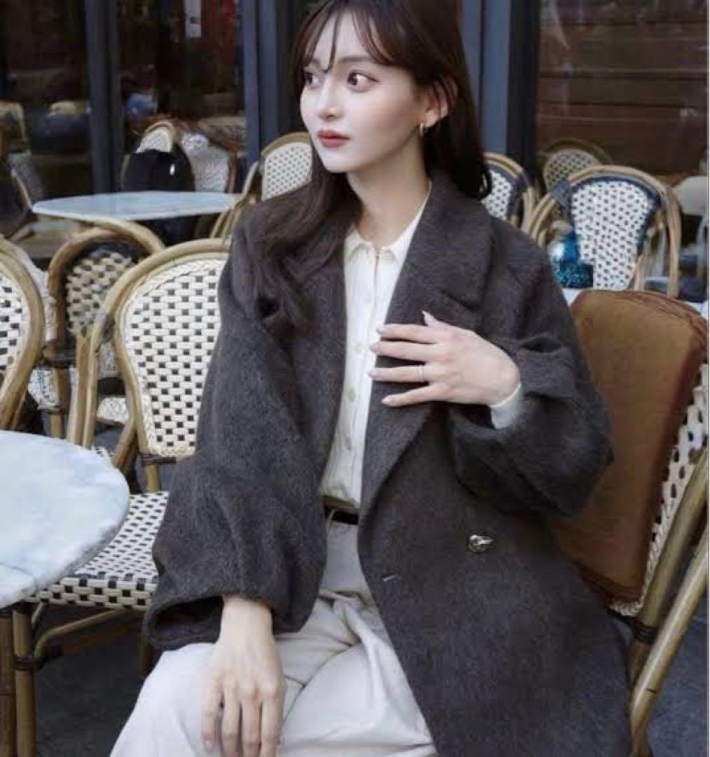 【S】ORGUE オルグ Shaggy middle coat ブラウン