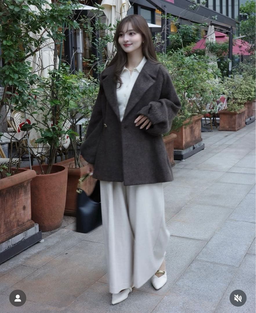 【S】ORGUE オルグ Shaggy middle coat ブラウン