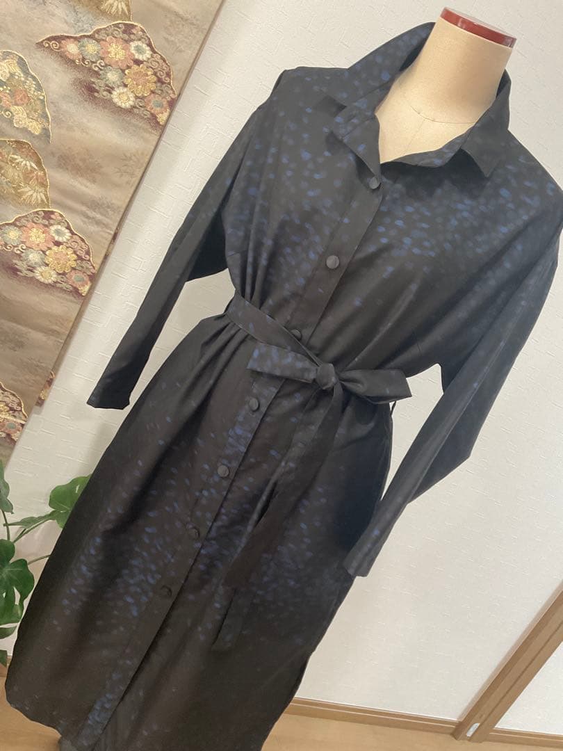 ①着物リメイク❣️ 大島紬着物からシャツカラーロングコート❣️証紙付き❣️