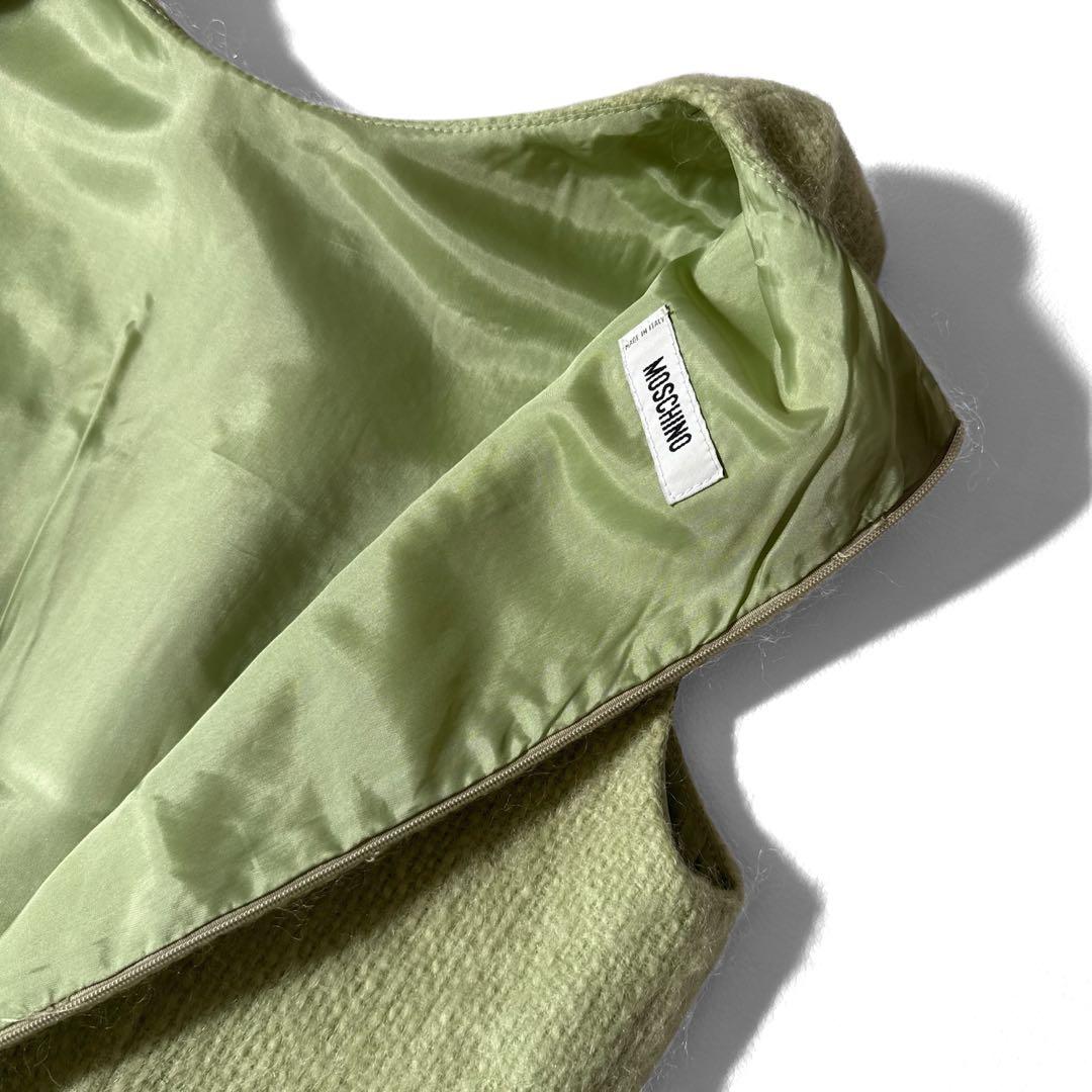 モスキーノ モヘア ドレス ワンピース グリーン ビーズ フリンジ