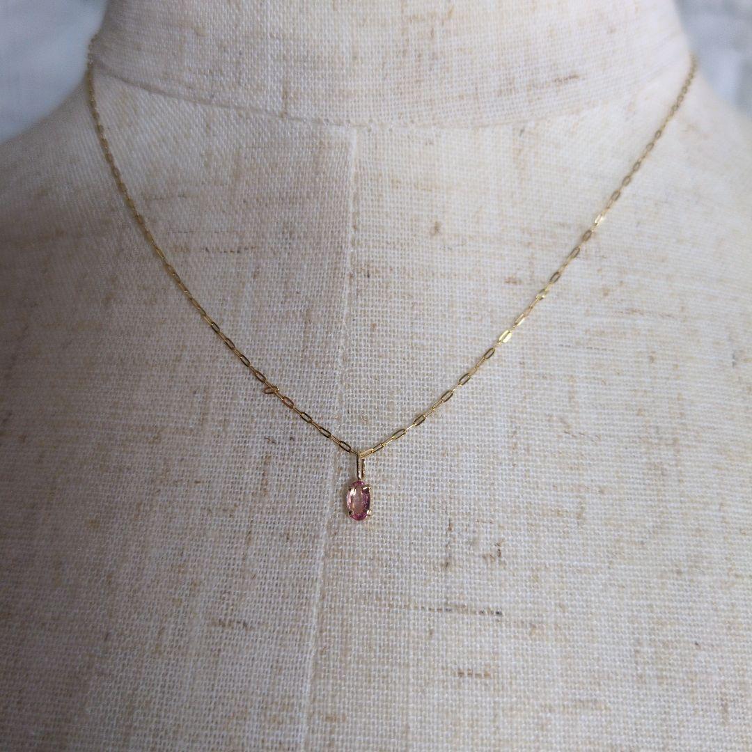 ♥新品♥K18パパラチア サファイア　ネックレストップ
