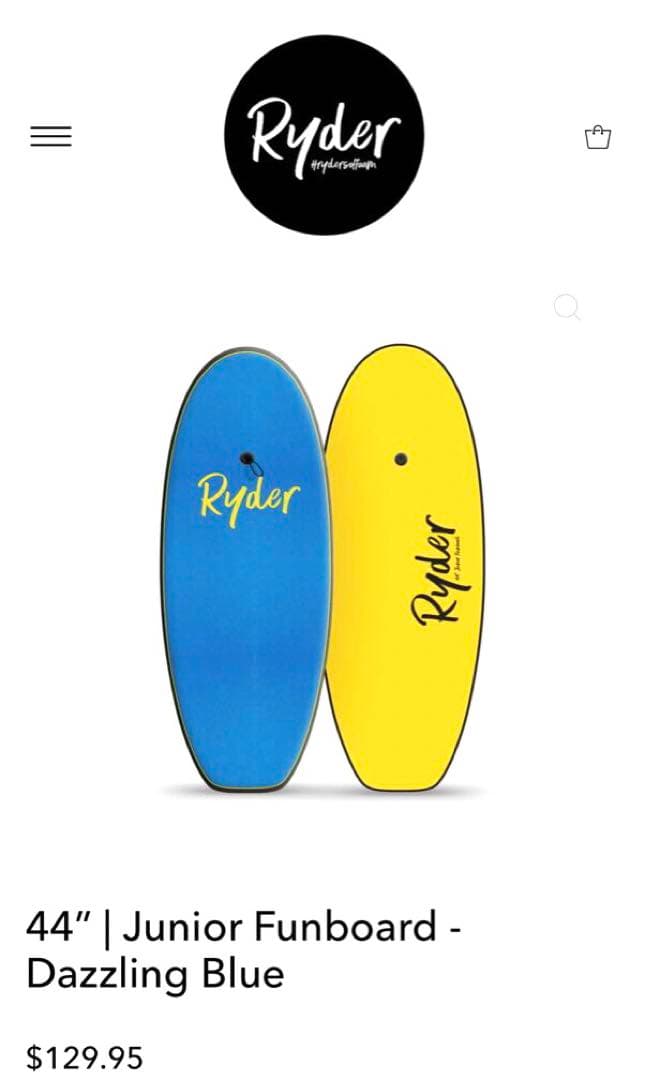 サーフィン・ボディボード Ryder Soft Surfboard JUNIOR FUNBOARD 44\