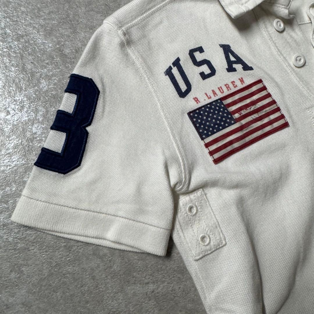 00s ラルフローレン ビッグポニー ポロシャツ y2k ホワイト白 平成ギャル