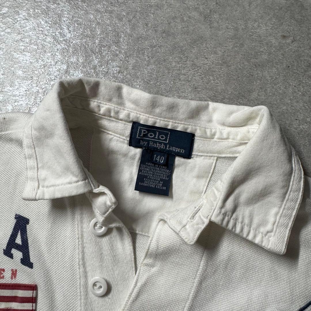00s ラルフローレン ビッグポニー ポロシャツ y2k ホワイト白 平成ギャル