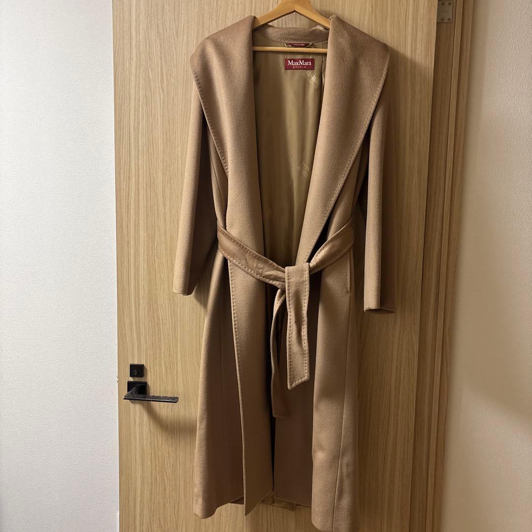 美品　MaxMara ベージュ ロングコート
