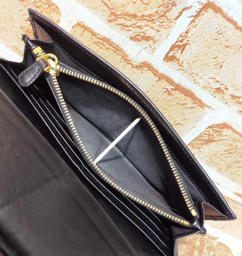 リボン付きブラック長財布