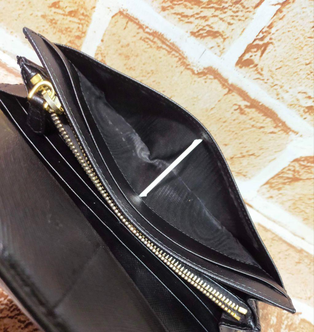 リボン付きブラック長財布