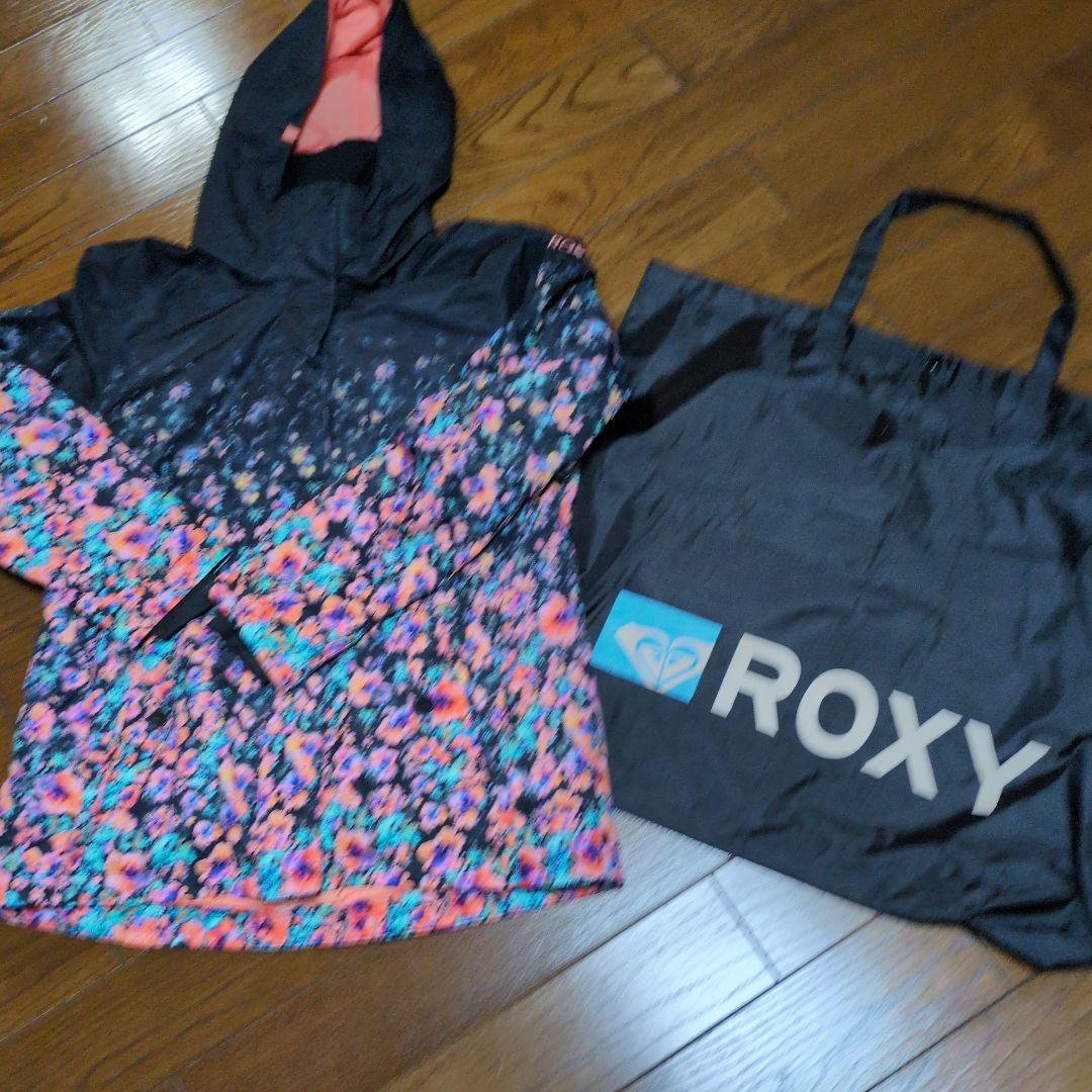 【美品】ROXY　スノボウェア　上下セット　L　小花柄　ベージュ