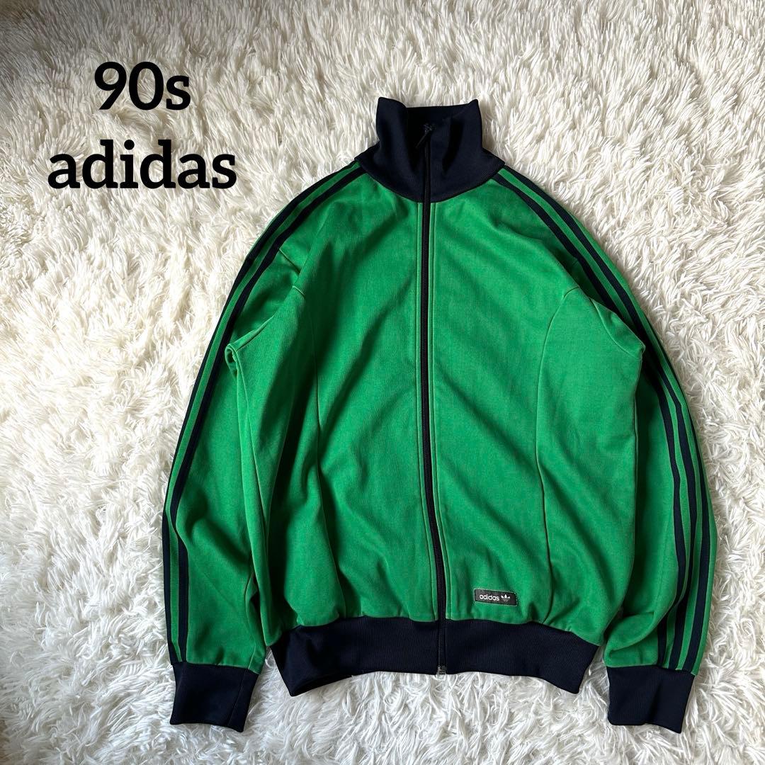 adidas トラックジャケット グリーン 万国旗タグ 90s 00s M