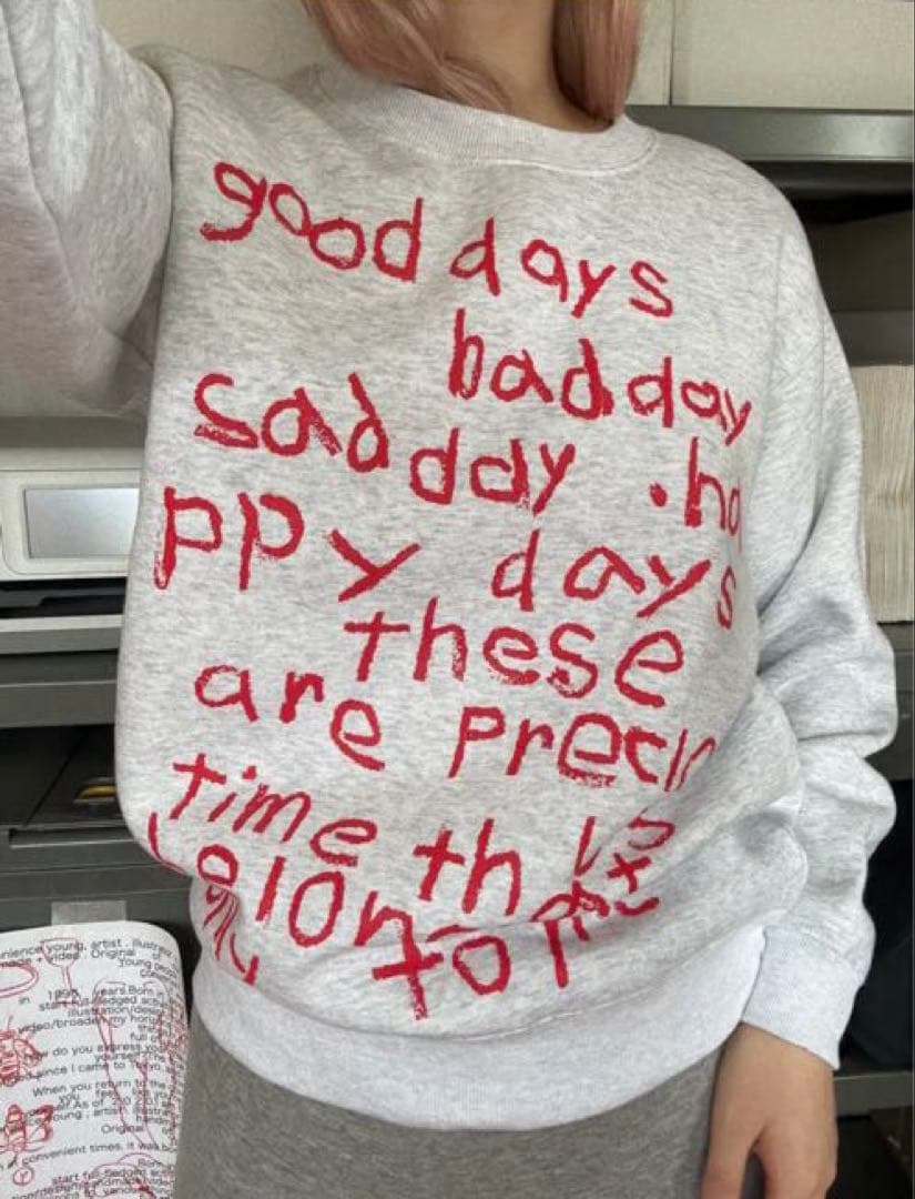 トップス ECHOES OF MY DAYS SWEAT : ASH