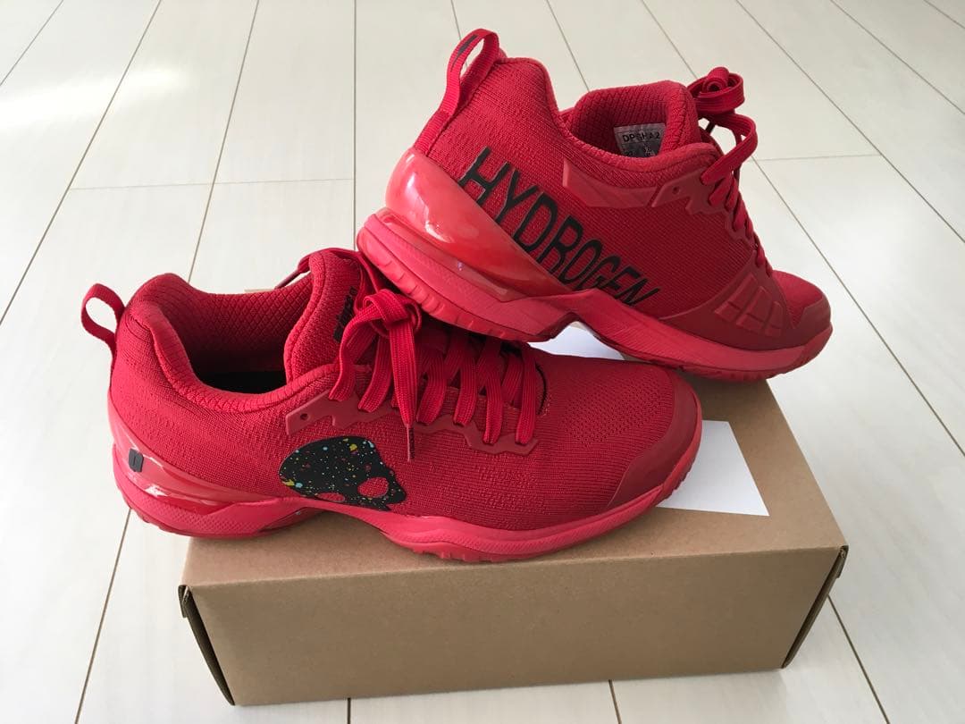 プリンスHYDROGEN テニスシューズ レッド スカルデザイン