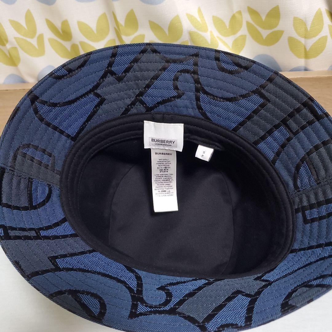 【再値下】BURBERRY バケットハット ブルー/ブラック S/P