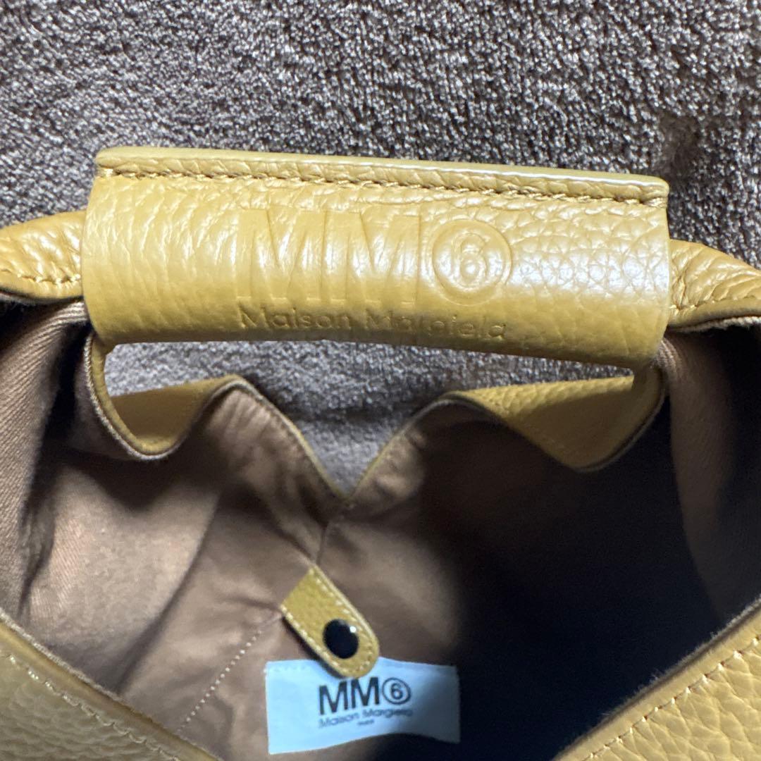 MM⑥ メゾンマルジェラ　ジャパニーズバッグミニ　レザー　ベージュ　本革