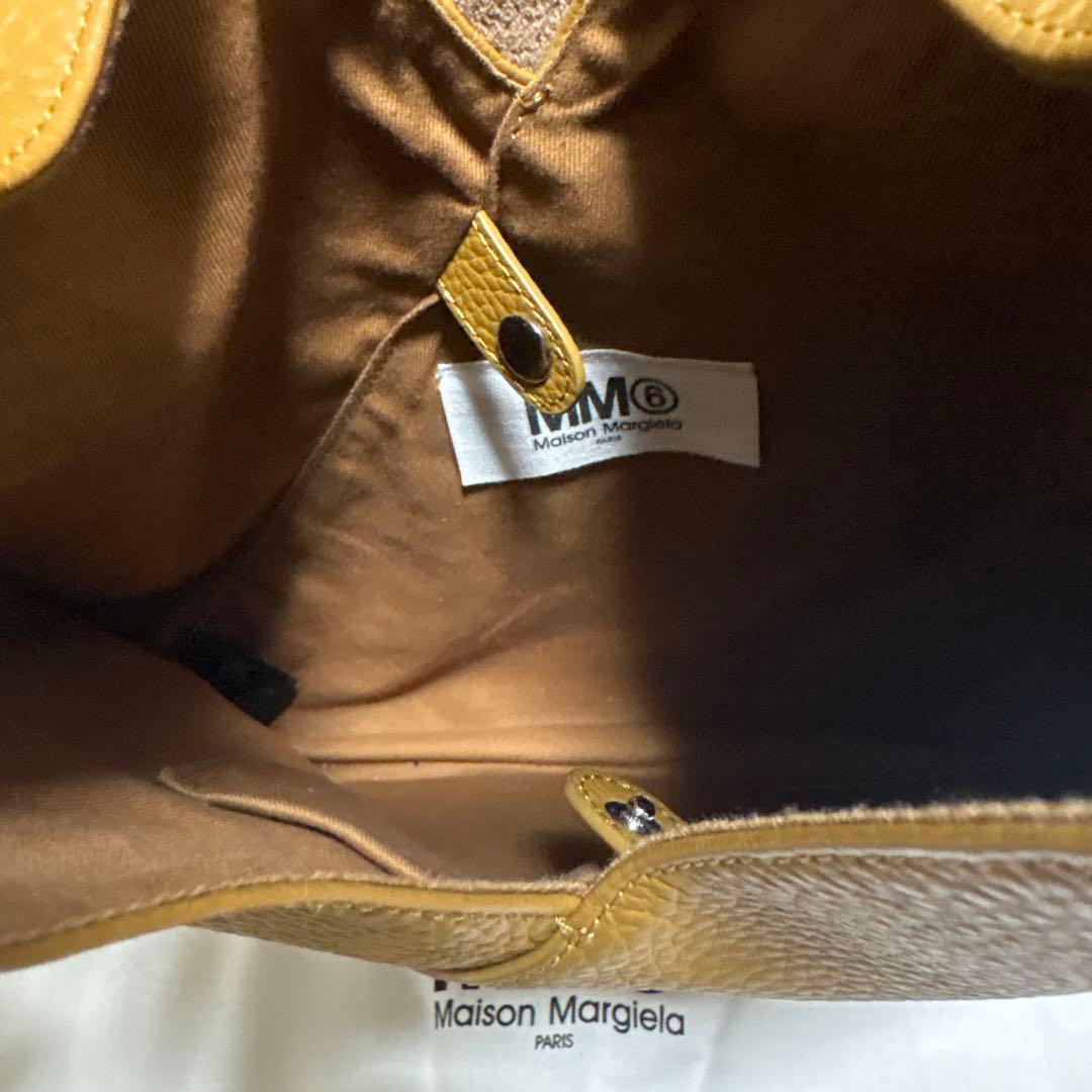 MM⑥ メゾンマルジェラ　ジャパニーズバッグミニ　レザー　ベージュ　本革