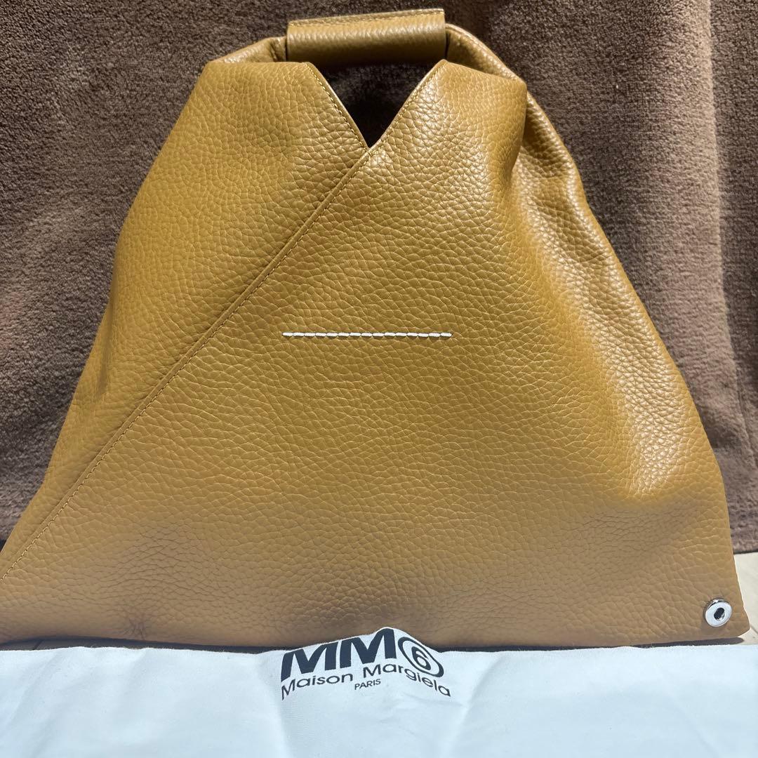MM⑥ メゾンマルジェラ　ジャパニーズバッグミニ　レザー　ベージュ　本革