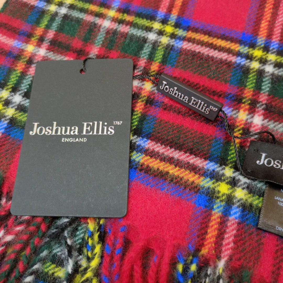 Joshua Ellis ストール マフラー 赤 チェック ユニセックス 男女用