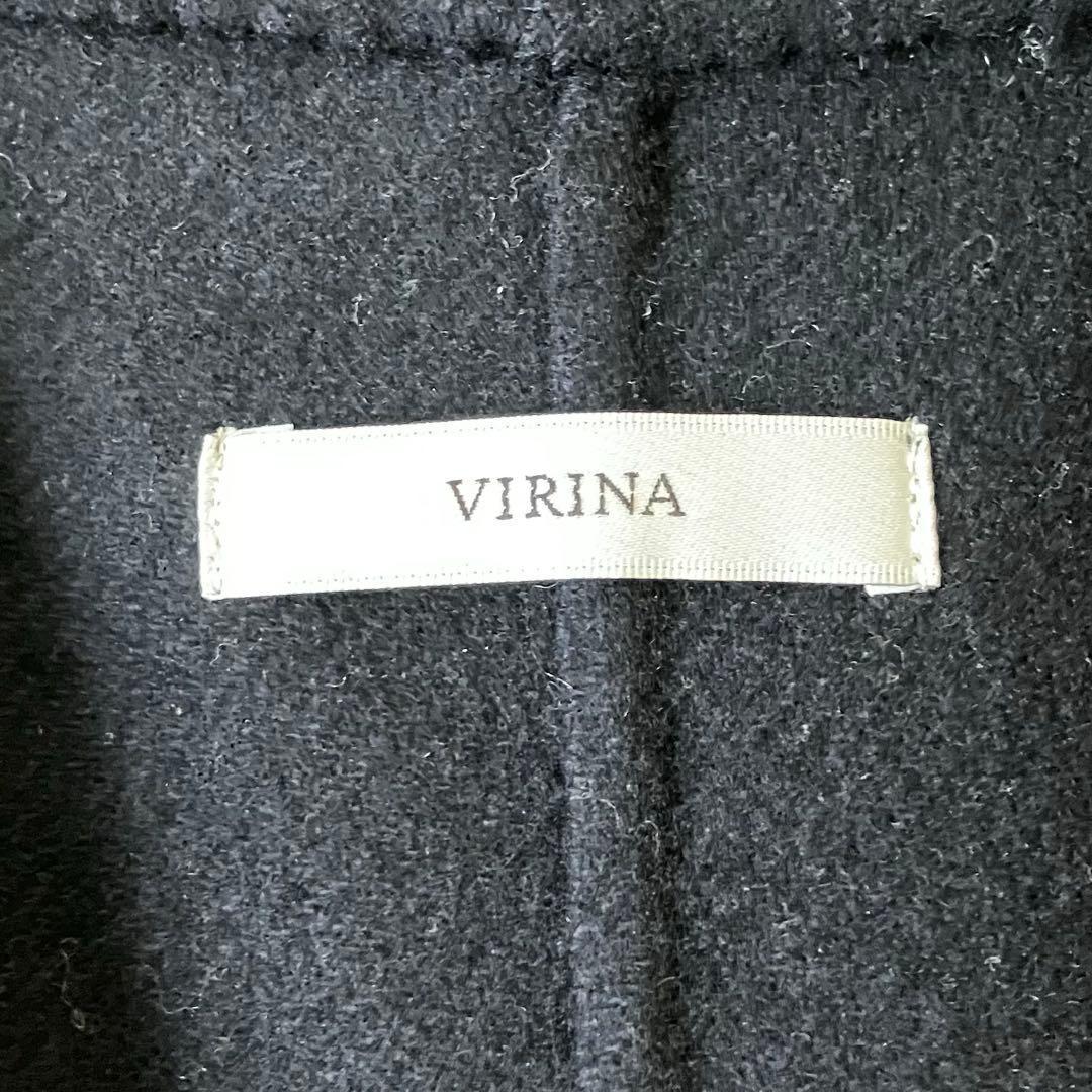 美品✨ヴィリーナ　マルシェリバーコート　ネイビー　ロング　ベルト