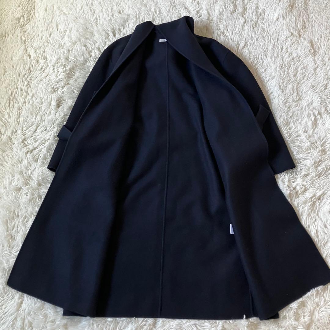 美品✨ヴィリーナ　マルシェリバーコート　ネイビー　ロング　ベルト