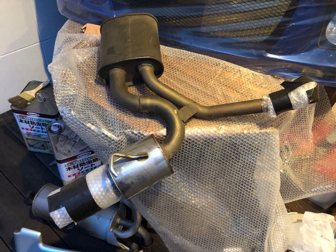 プレオ RA1 RA2 HKS マフラー SFC チタンマフラーカッター付き