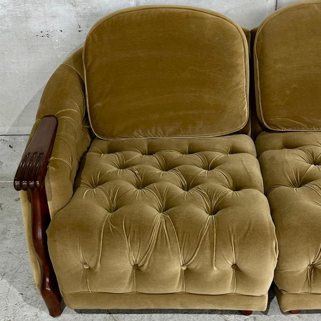 ✦70s✦マルニ木工  ソファ 3脚セット ベロア生地 その①